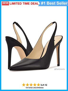 Pointy Toe Leather Slingback Stiletto Pump Office Evening Heels